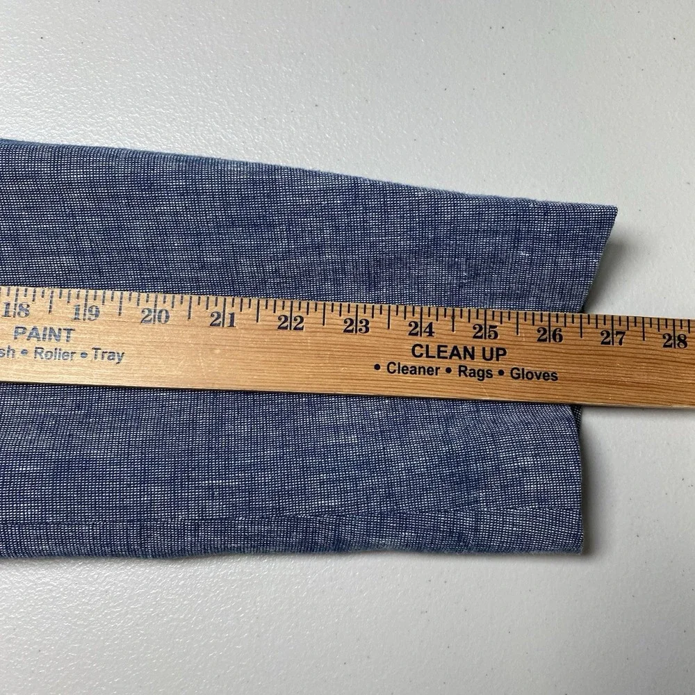 J Crew Blazer Sport Coat XL (46R) Unstructured 2B2V Linen Cotton Blue Chambray